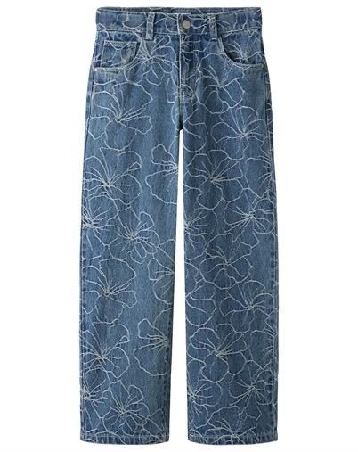 Name It - NKFRose Wide Jacq Jeans - Medium Blue Denim